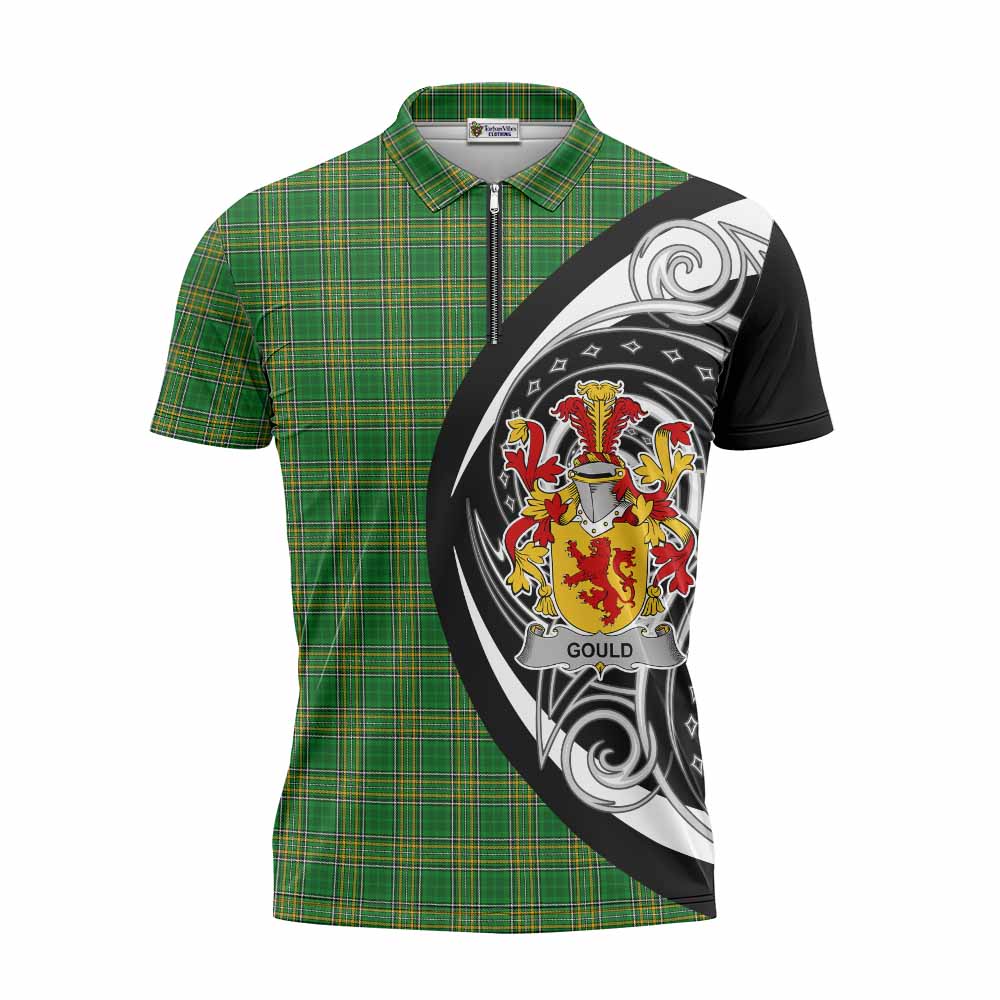Gould Irish Clan Zipper Polo Shirt Celtic Circle Style Unisex - Tartan Vibes Clothing
