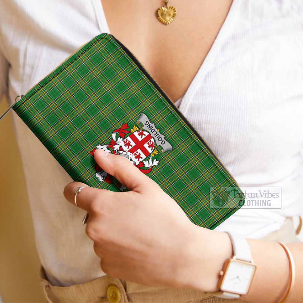 Tartan Vibes Clothing Goulding Irish Clan Tartan Women's Leather Wallet with Coat of Arms