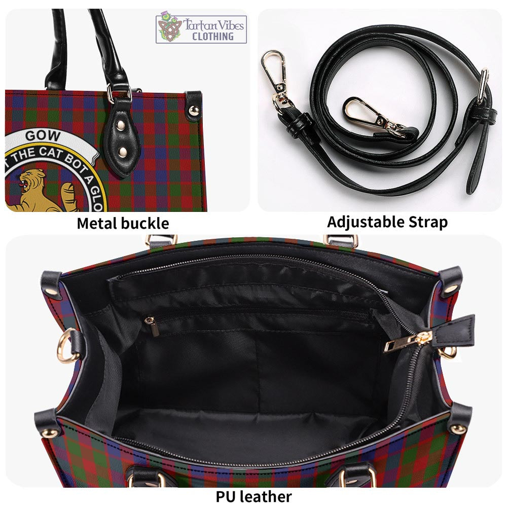 Gow Tartan Luxury Leather Handbags with Family Crest - Tartan Vibes Clothing