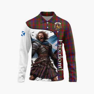 Gow Crest Tartan Long Sleeve Polo Shirt Inspired by the Freedom of Scottish Warrior Unisex - Tartan Vibes Clothing