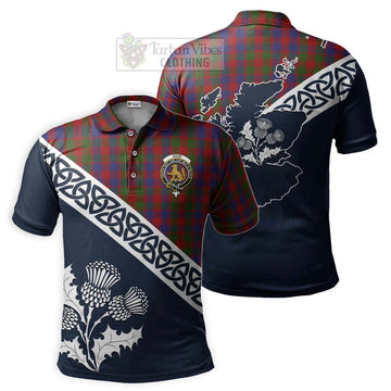 Gow Tartan Polo Shirt Featuring Thistle and Scotland Map Kid - Tartanvibesclothing Store