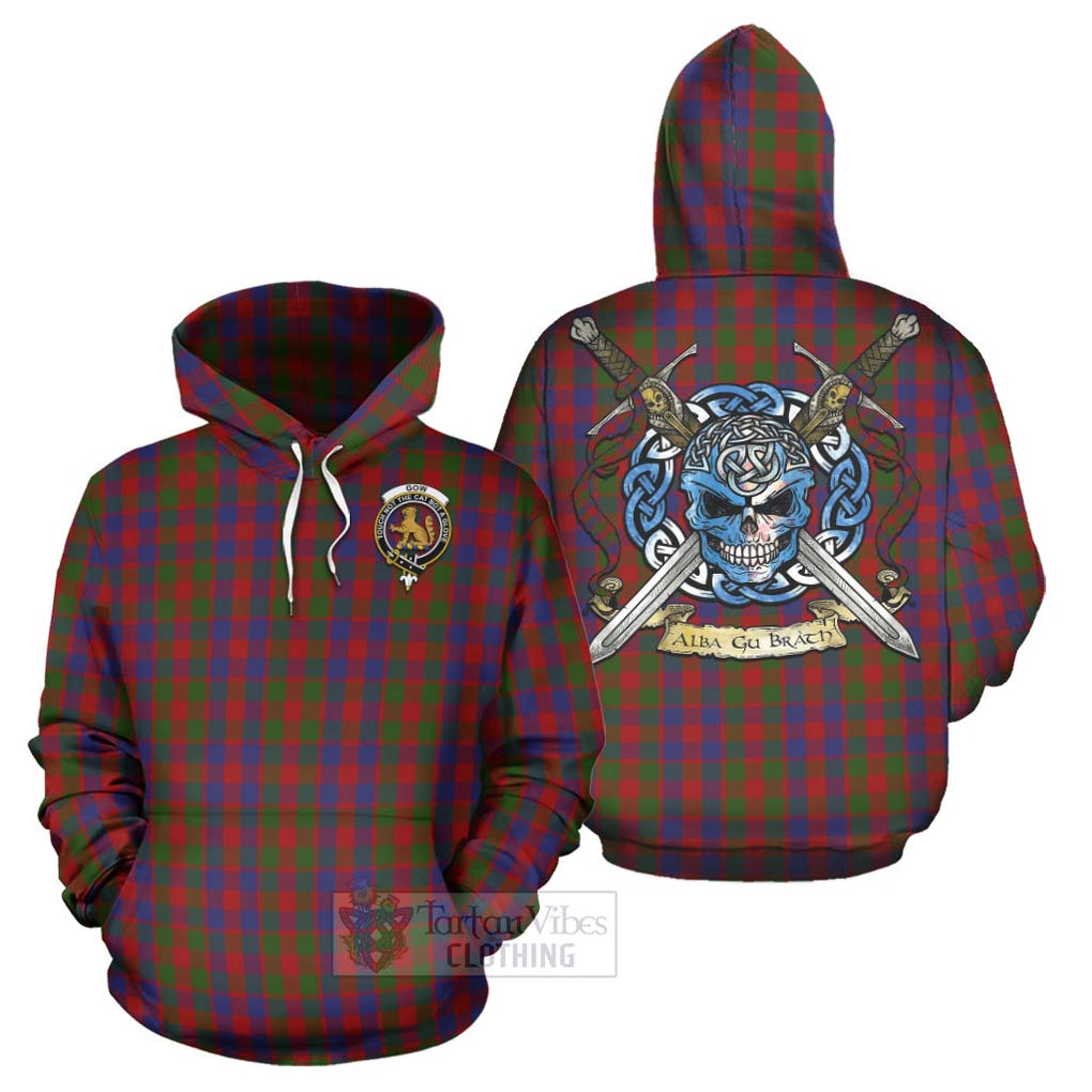 Gow Tartan Hoodie with Family Crest Celtic Skull Style Zip Hoodie - Tartan Vibes Clothing