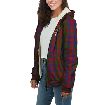 Gow Tartan Sherpa Hoodie with Family Crest