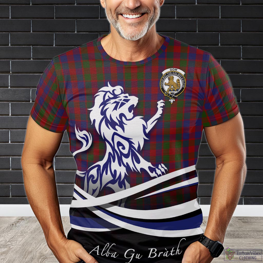 Gow Tartan T-Shirt with Alba Gu Brath Regal Lion Emblem Kid's Shirt - Tartan Vibes Clothing