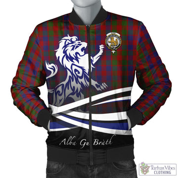 Gow Tartan Bomber Jacket with Alba Gu Brath Regal Lion Emblem Unisex - Tartan Vibes Clothing