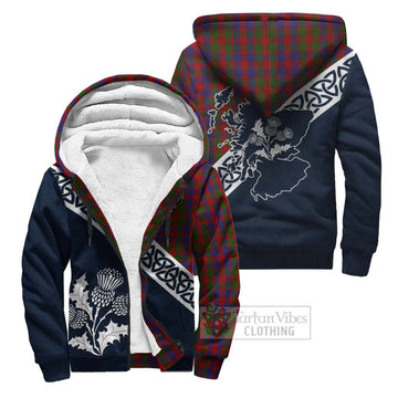 Gow Tartan Sherpa Hoodie Featuring Thistle and Scotland Map Unisex - Tartan Vibes Clothing