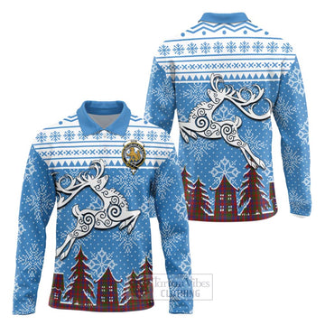 Gow Clan Christmas Long Sleeve Polo Shirt Celtic Reindeer Style Unisex - Tartan Vibes Clothing