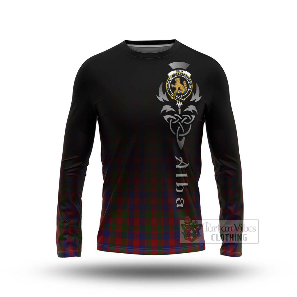 Gow Tartan Long Sleeve T-Shirt Featuring Alba Gu Brath Family Crest Celtic Inspired Unisex - Tartan Vibes Clothing