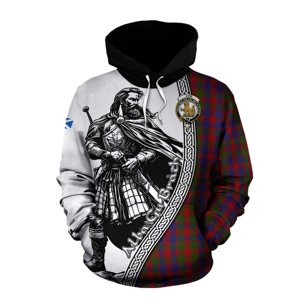Gow Tartan Clan Crest Cotton Hoodie with Highlander Warrior Celtic Style Pullover Hoodie XS - Tartan Vibes Clothing