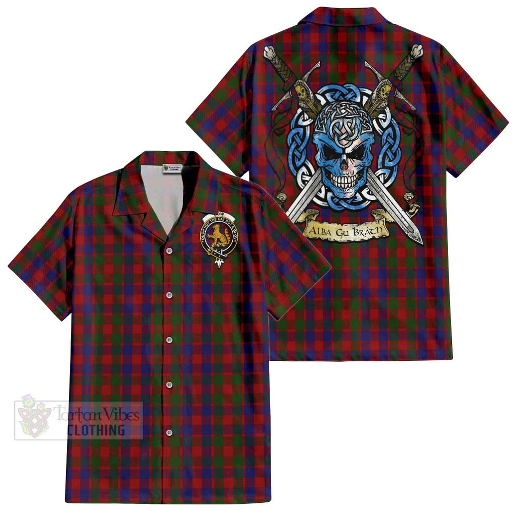Gow Tartan Hawaiian Shirt with Family Crest Celtic Skull Style Kid - Tartan Vibes Clothing