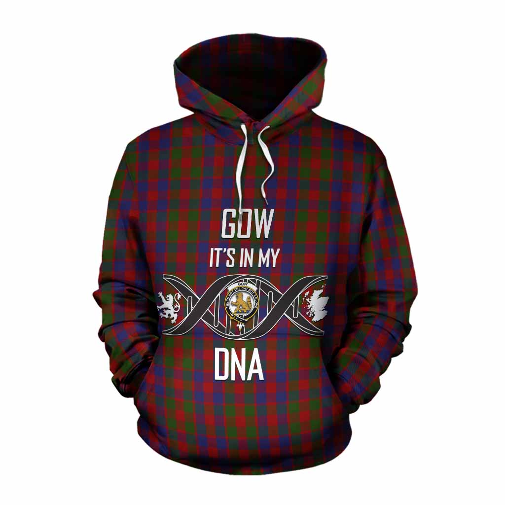 Gow Tartan Cotton Hoodie with Family Crest DNA In Me Style Pullover Hoodie XS - Tartan Vibes Clothing