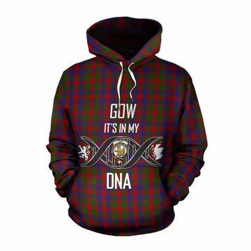 Gow Tartan Cotton Hoodie with Family Crest DNA In Me Style Pullover Hoodie XS - Tartan Vibes Clothing