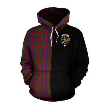 Gow Tartan Cotton Hoodie with Family Crest and Half Of Me Style Pullover Hoodie XS - Tartan Vibes Clothing
