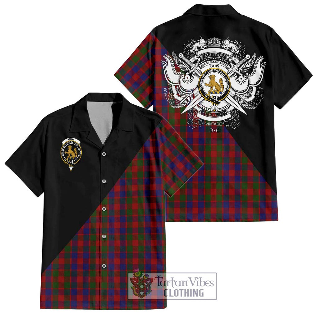 Gow Tartan Hawaiian Shirt with Family Crest and Military Logo Style Kid - Tartan Vibes Clothing