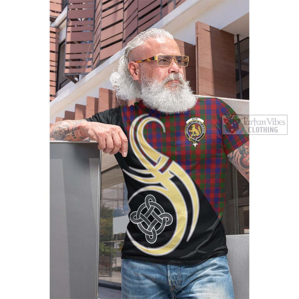 Gow Tartan Cotton T-shirt with Family Crest and Celtic Symbol Style Men's Shirt - Tartan Vibes Clothing