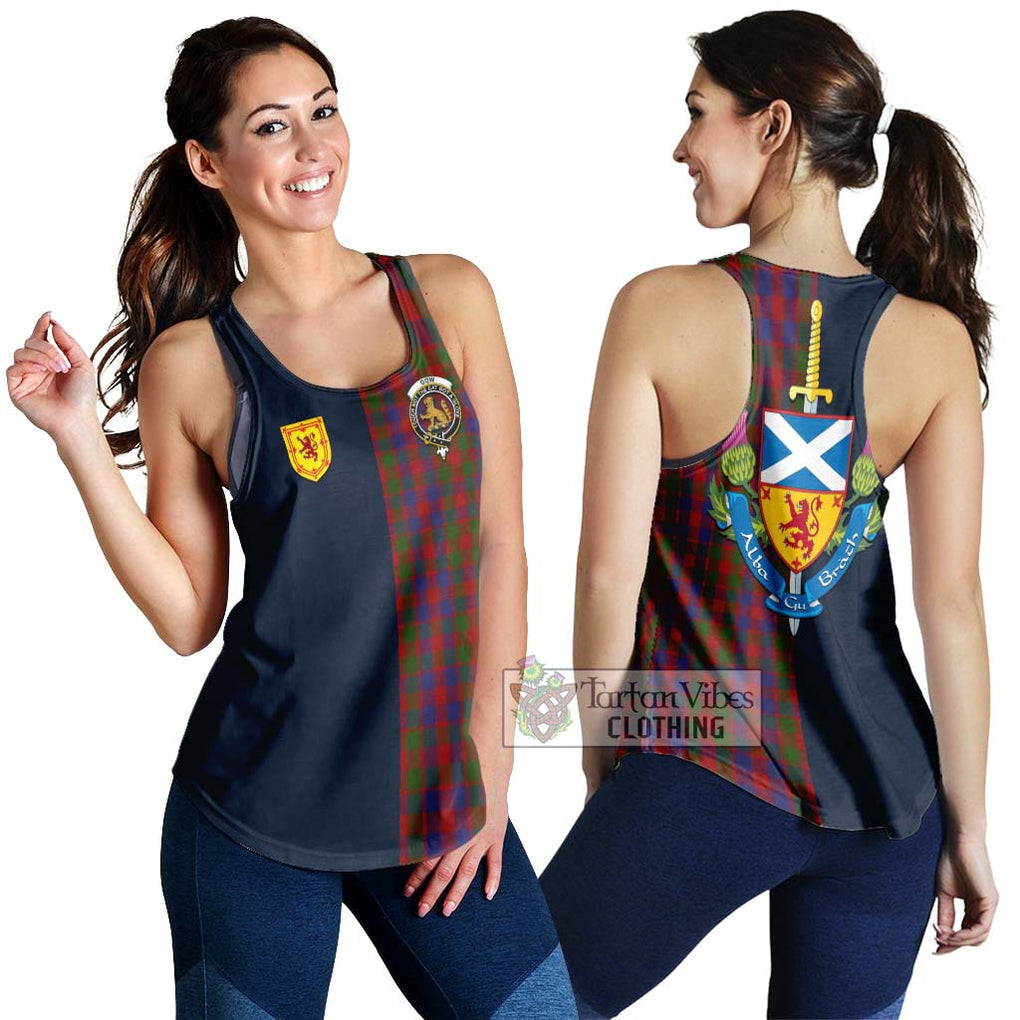 Gow Tartan Women's Racerback Tanks Alba with Scottish Lion Royal Arm Half Style 4XL - Tartan Vibes Clothing