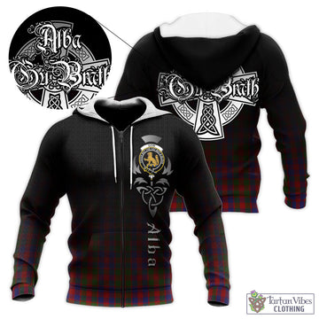 Gow Tartan Knitted Hoodie Featuring Alba Gu Brath Family Crest Celtic Inspired Unisex - Tartan Vibes Clothing