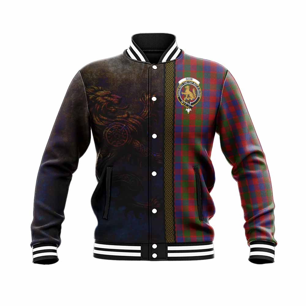 Gow Tartan Family Crest Baseball Jacket Alba Gu Brath Be Brave Lion Ancient Style Unisex - Tartan Vibes Clothing