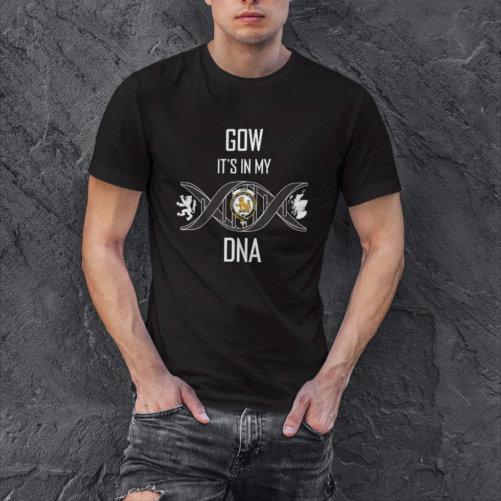 Gow Family Crest DNA In Me Mens Cotton T Shirt 4XL - 2D-tartanvibesclothing