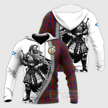 Gow Tartan Clan Crest Knitted Hoodie with Highlander Warrior Celtic Style Unisex Knitted Pullover Hoodie - Tartan Vibes Clothing