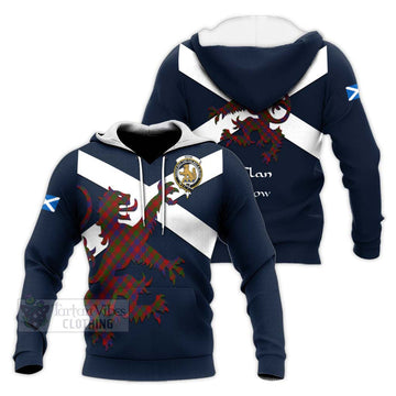Gow Tartan Lion Rampant Knitted Hoodie Proudly Display Your Heritage with Alba Gu Brath and Clan Name Unisex Knitted Pullover Hoodie - Tartan Vibes Clothing