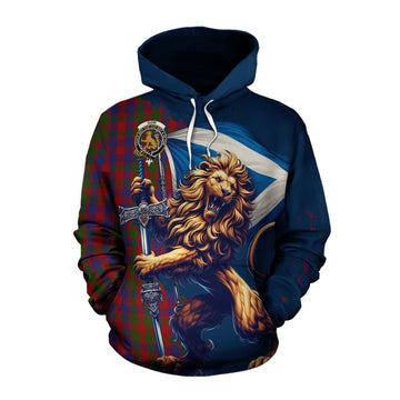 Gow Tartan Family Crest Cotton Hoodie with Scottish Majestic Lion Pullover Hoodie XS - Tartan Vibes Clothing