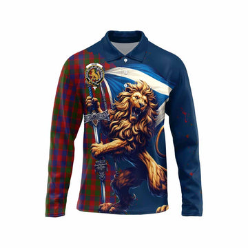Gow Tartan Family Crest Long Sleeve Polo Shirt with Scottish Majestic Lion Unisex - Tartan Vibes Clothing