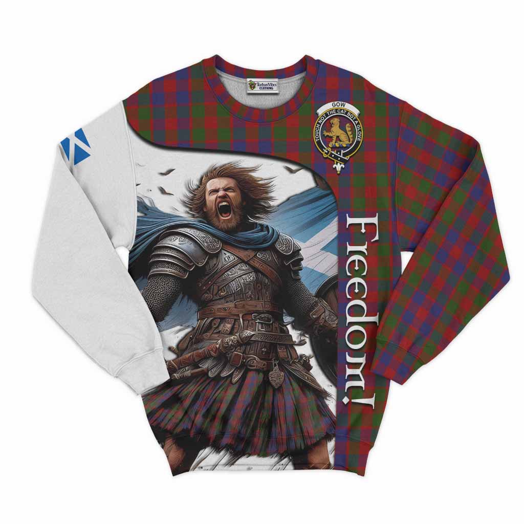 Gow Crest Tartan Sweatshirt Inspired by the Freedom of Scottish Warrior Unisex - Tartan Vibes Clothing