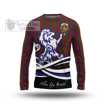 Gow Tartan Long Sleeve T-Shirt with Alba Gu Brath Regal Lion Emblem Unisex - Tartan Vibes Clothing