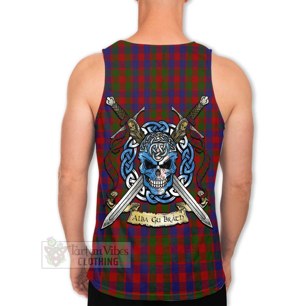 Gow Tartan Men's Tank Top with Family Crest Celtic Skull Style Men - Tartan Vibes Clothing