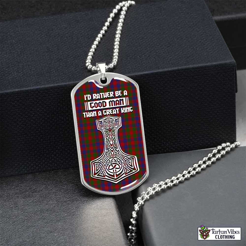Gow Tartan Dog Tag Necklace Viking Mjolnir Style Silver No - Tartan Vibes Clothing