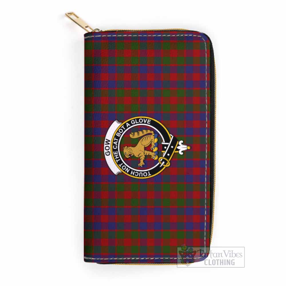 Gow Tartan Women's Leather Wallet with Family Crest One Size 19.7*10.5*3.5 cm - Tartan Vibes Clothing
