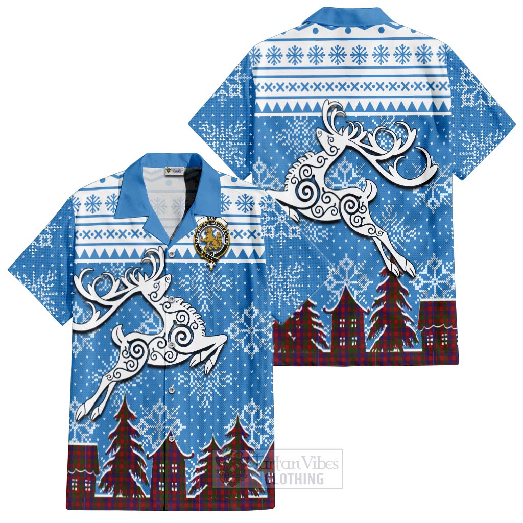 Gow Clan Christmas Hawaiian Shirt Celtic Reindeer Style Kid - Tartan Vibes Clothing