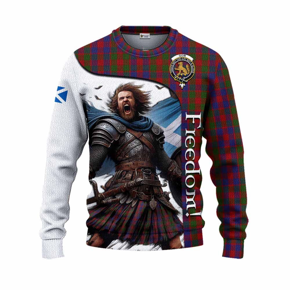 Gow Crest Tartan Knitted Sweater Inspired by the Freedom of Scottish Warrior Unisex - Tartan Vibes Clothing