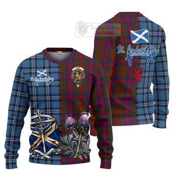 Gow Tartan Knitted Sweater Happy St. Andrew's Day Half Tartan Style Unisex - Tartan Vibes Clothing