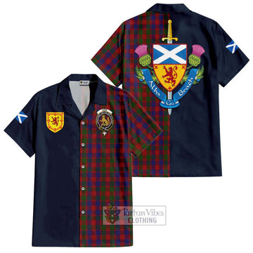 Gow Tartan Hawaiian Shirt Alba with Scottish Lion Royal Arm Half Style Kid - Tartan Vibes Clothing