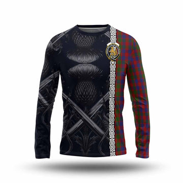 Gow Tartan Long Sleeve T-Shirt with Family Crest Cross Sword Thistle Celtic Vibes Unisex - Tartan Vibes Clothing