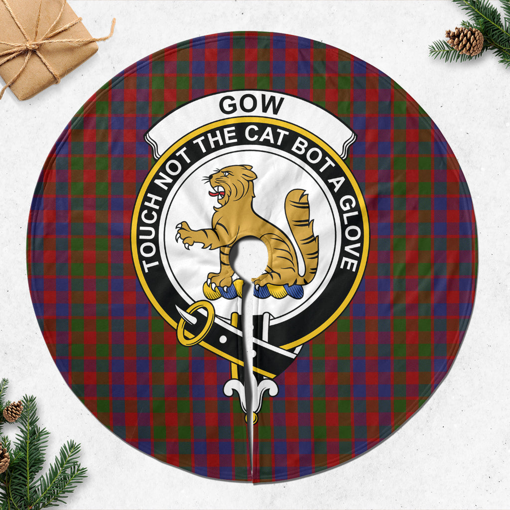 Gow Tartan Christmas Tree Skirt with Family Crest 47*47 inch - Tartan Vibes Clothing