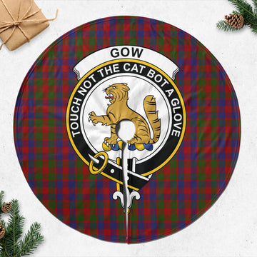 Gow Tartan Christmas Tree Skirt with Family Crest 47*47 inch - Tartan Vibes Clothing