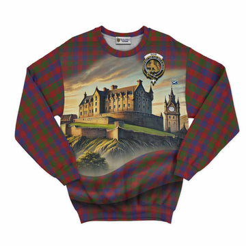 Gow Tartan Family Crest Sweatshirt with Scottish Ancient Castle Style Unisex - Tartan Vibes Clothing