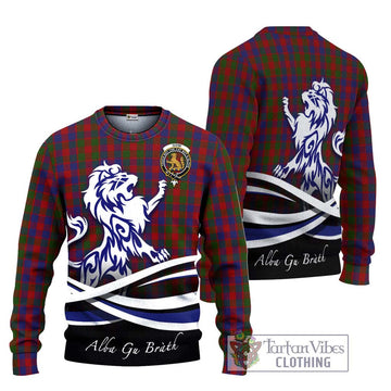 Gow Tartan Ugly Sweater with Alba Gu Brath Regal Lion Emblem Unisex - Tartan Vibes Clothing