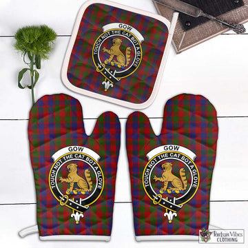Gow Tartan Combo Oven Mitt & Pot-Holder with Family Crest Combo 2 Oven Mitt & 1 Pot-Holder Black - Tartan Vibes Clothing