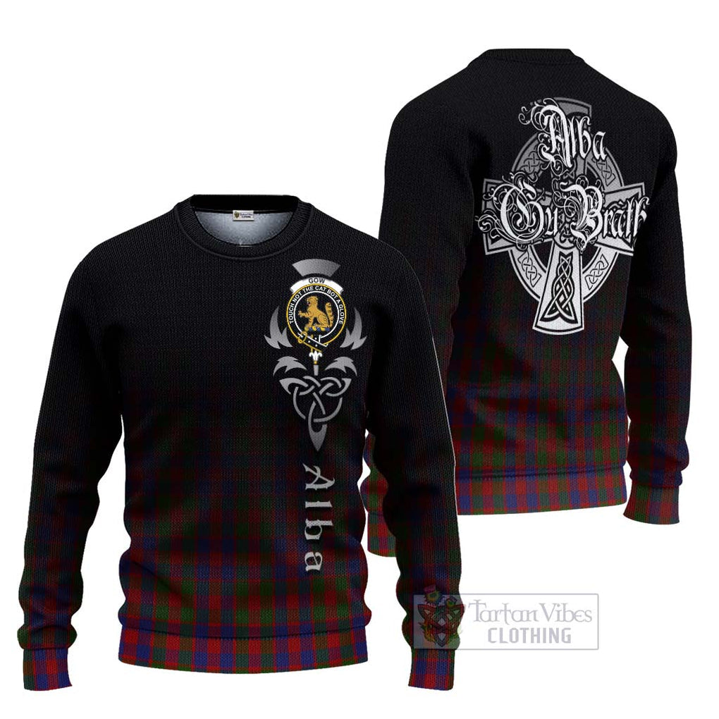 Gow Tartan Ugly Sweater Featuring Alba Gu Brath Family Crest Celtic Inspired Unisex - Tartan Vibes Clothing