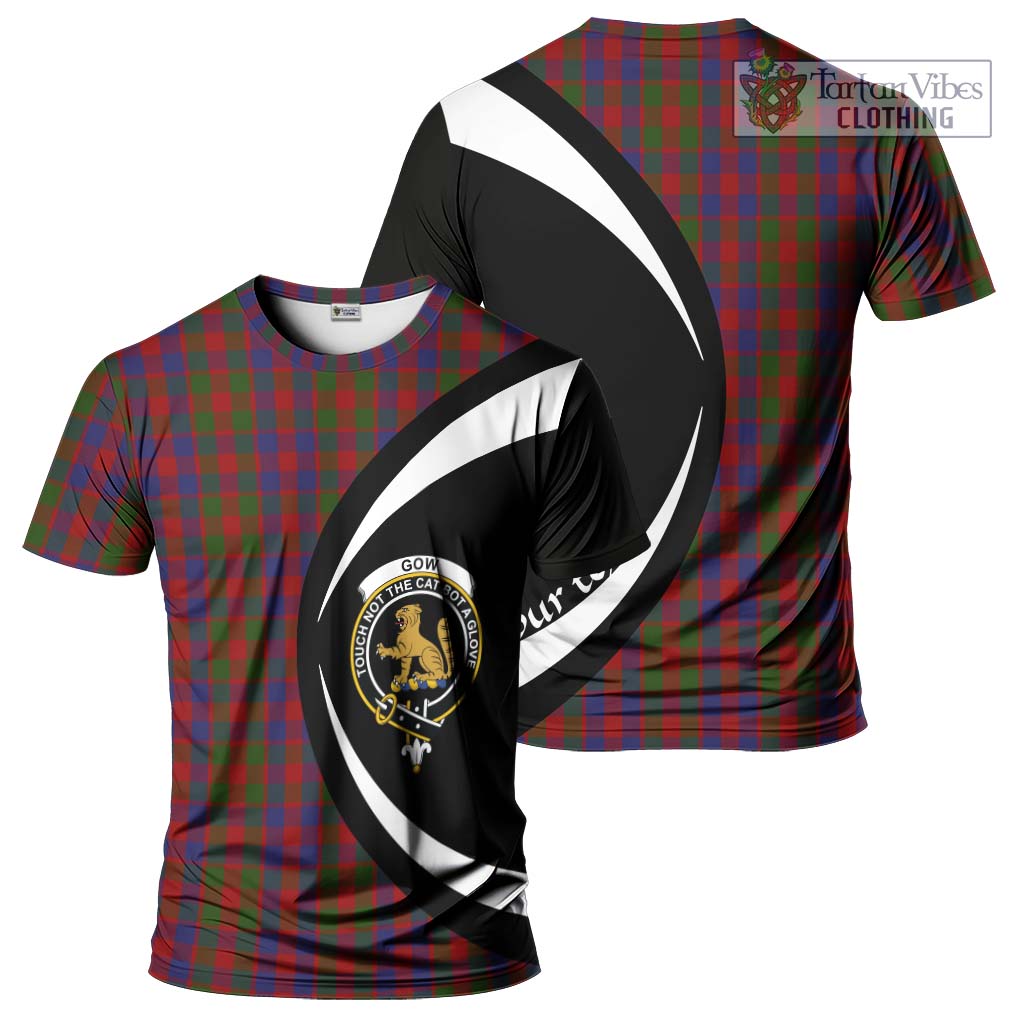 Tartan Vibes Clothing Gow Tartan T-Shirt with Family Crest Circle Style