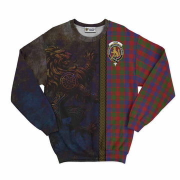Gow Tartan Family Crest Sweatshirt Alba Gu Brath Be Brave Lion Ancient Style Unisex - Tartan Vibes Clothing