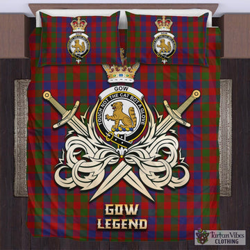 Gow Tartan Bedding Set with Clan Crest and the Golden Sword of Courageous Legacy