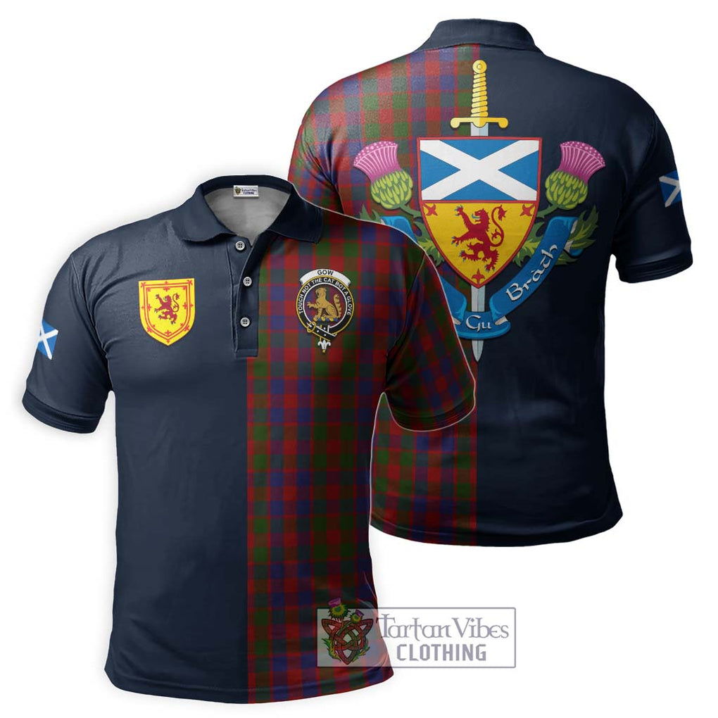 Gow Tartan Polo Shirt Alba with Scottish Lion Royal Arm Half Style Kid - Tartan Vibes Clothing