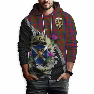 Gow Tartan Family Crest Hoodie Lion Rampant Royal Thistle Shield Celtic Inspired Pullover Hoodie - Tartan Vibes Clothing