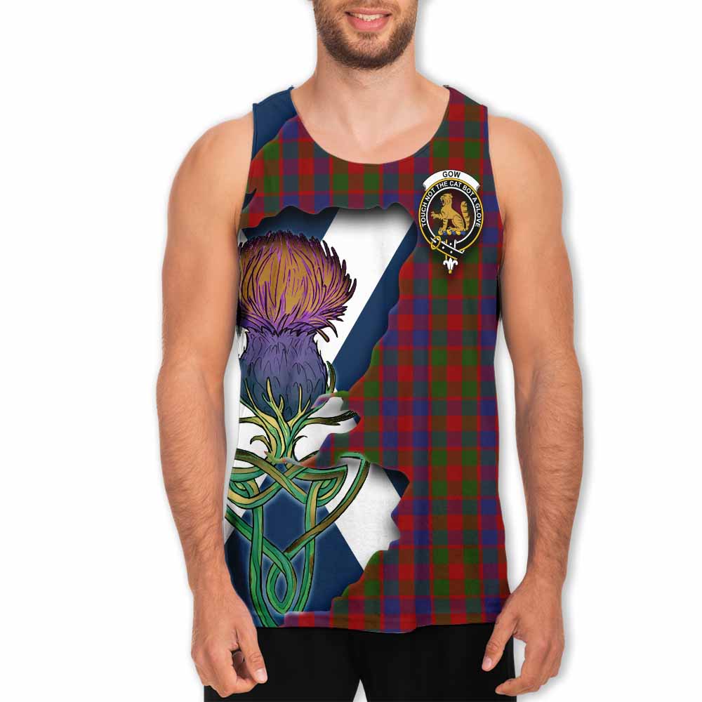 Gow Tartan Family Crest Men's Tank Top Scottish Thistle Celtic Inspired Men - Tartan Vibes Clothing