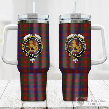 Gow Tartan and Family Crest Tumbler with Handle